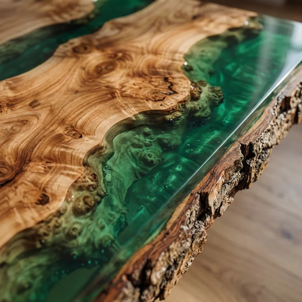 Organic Wood Resin Accent Table