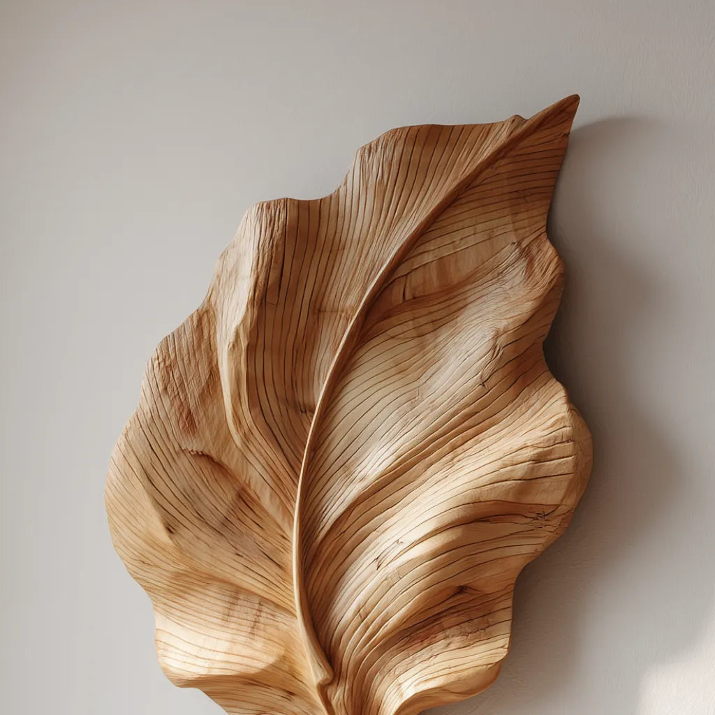 Organic Wooden Leaf Wall Art