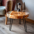 Contemporary Wood Resin Accent Table