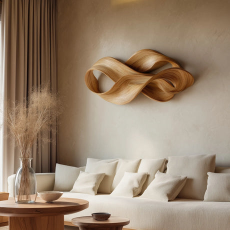 Contemporary Wooden Ribbon Wall Sculpture