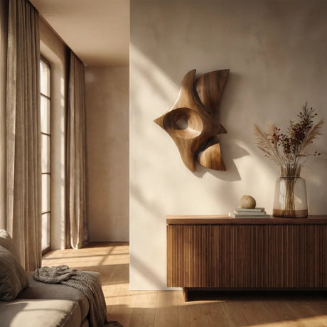 Geometric Wooden Wall Sculpture
