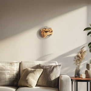 Modern Round Wooden Resin Wall Clock