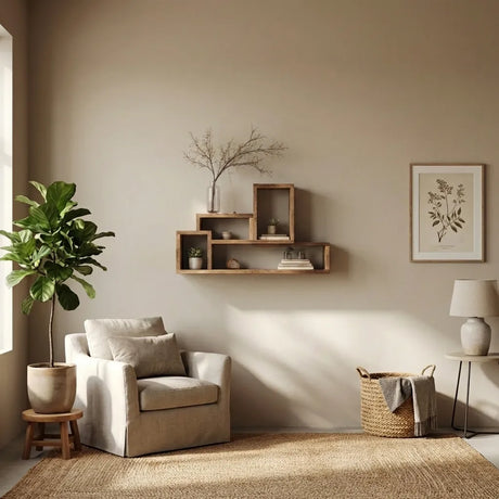 Modern Wooden Display Shelf For Living Room