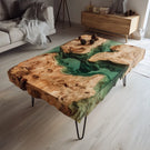 Organic Wood Resin Accent Table