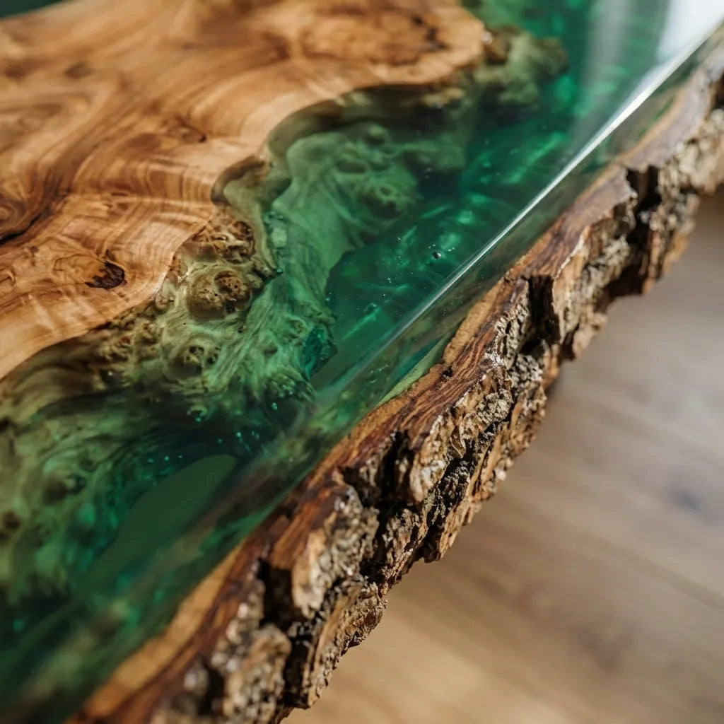 Organic Wood Resin Accent Table