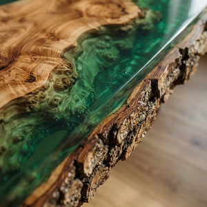 Organic Wood Resin Accent Table
