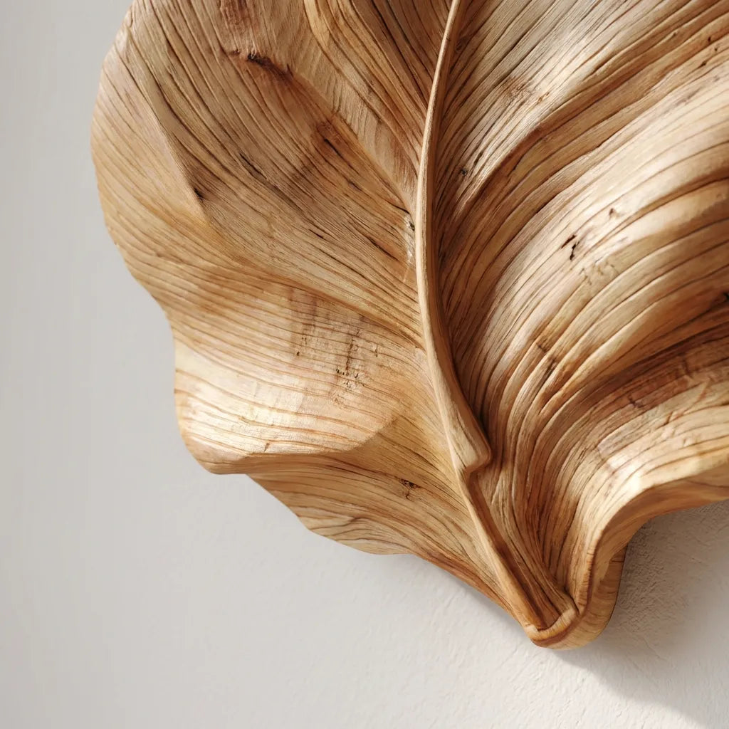 Organic Wooden Leaf Wall Art