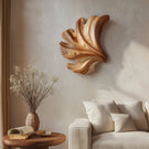 Organic Wooden Leaf Wall Sculpture For Living Room