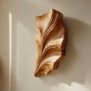 Sculptural Wooden Leaf Wall Sculpture