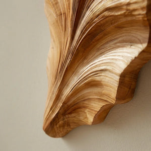 Sculptural Wooden Leaf Wall Sculpture
